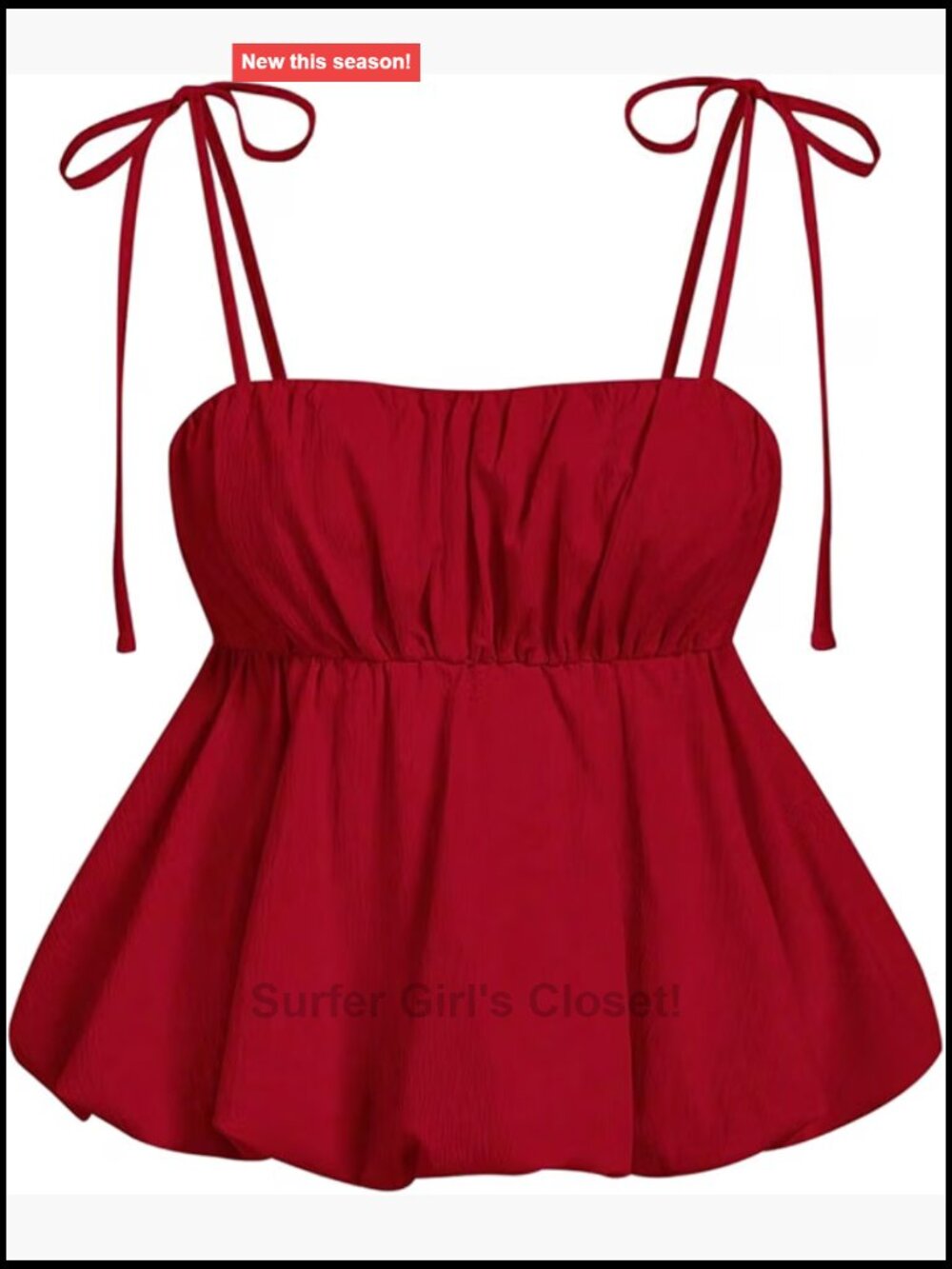 Ruffle Peplum Tie Shoulder Spaghetti Strap Camisole Top